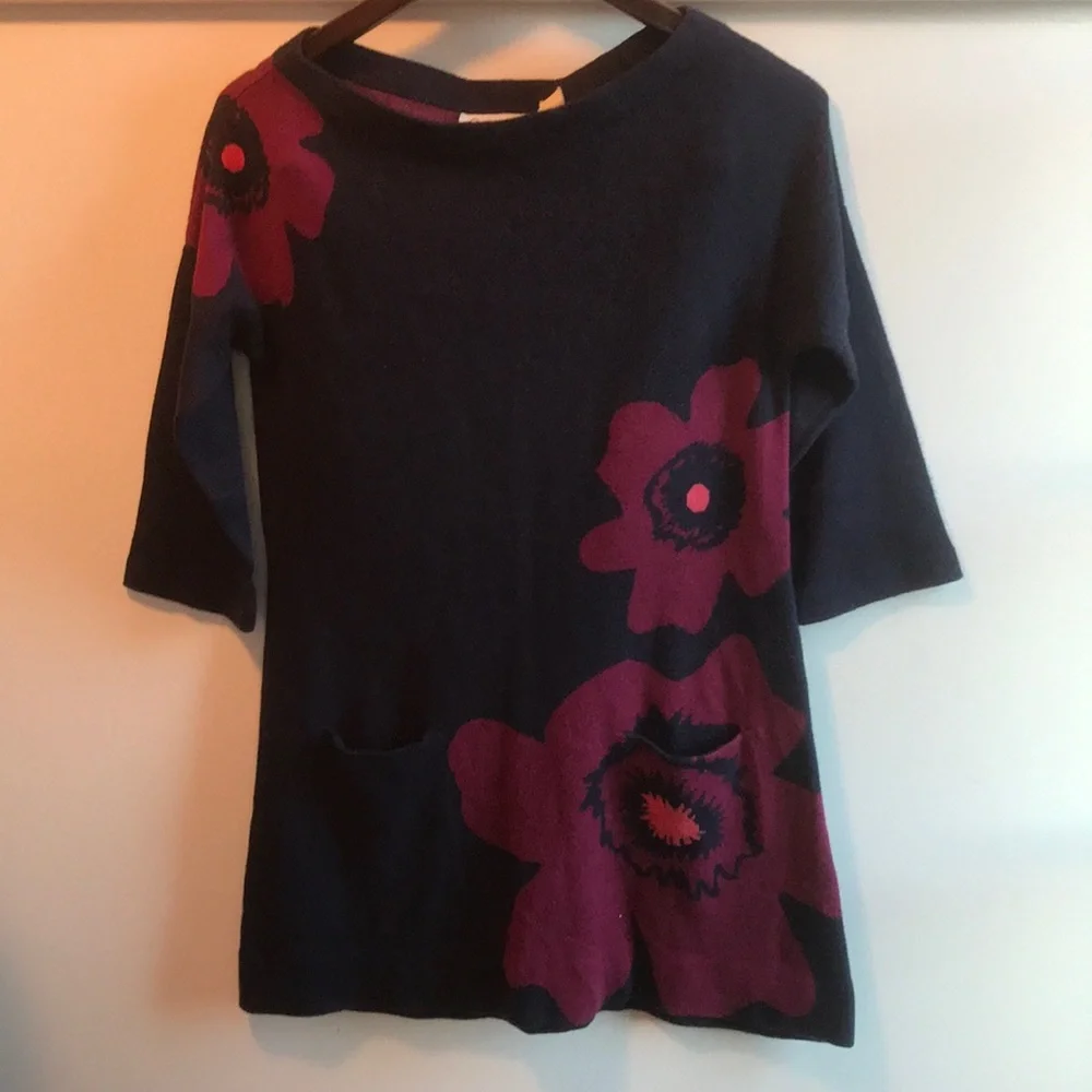 NWOT Sz S Anthropologie Poppy Pocket Tunic navy - Picture 4 of 8